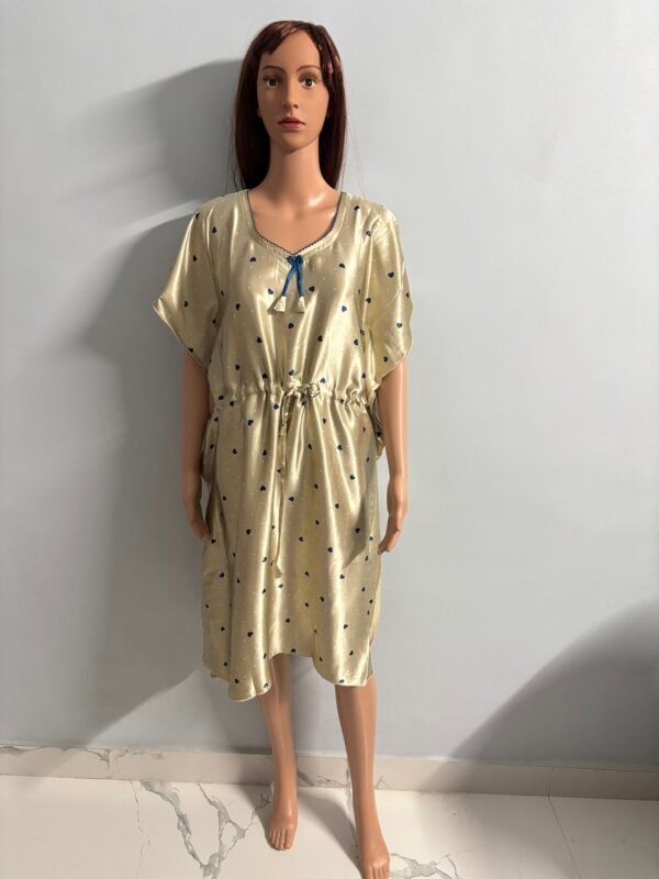 Heart Print Satin Kaftan