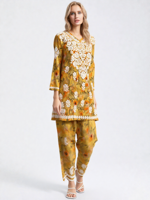 Hand chikankari Co ord set
