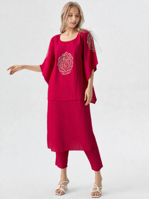 Pink kool Kaftan Co ord set